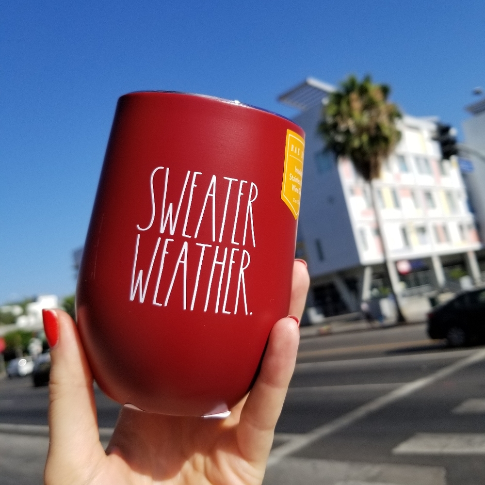 Rae Dunn Sweater Weather wine tumbler